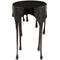 Black Aluminum Drip Accent Table with Melting Designed Legs and Shaded Glass Top 16" x 16" x 25"